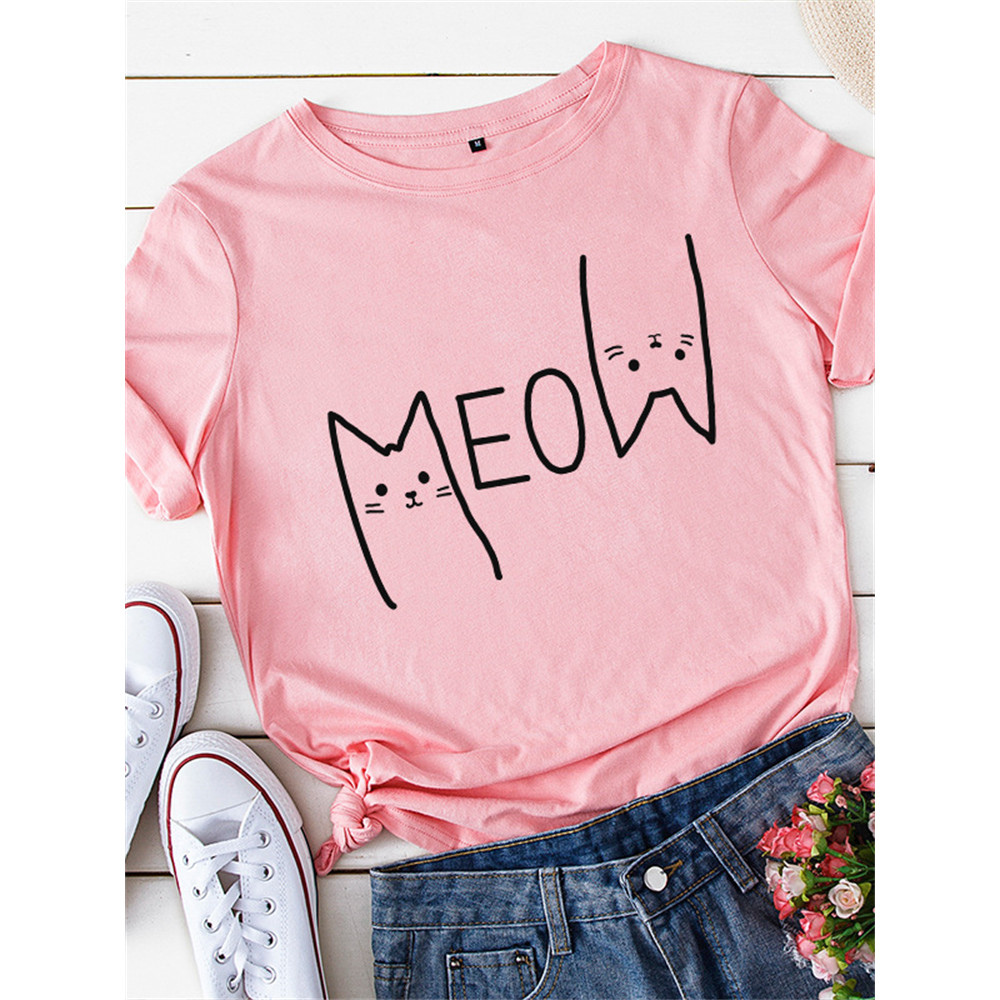 Lovely Meow Cats Graphic T Shirt