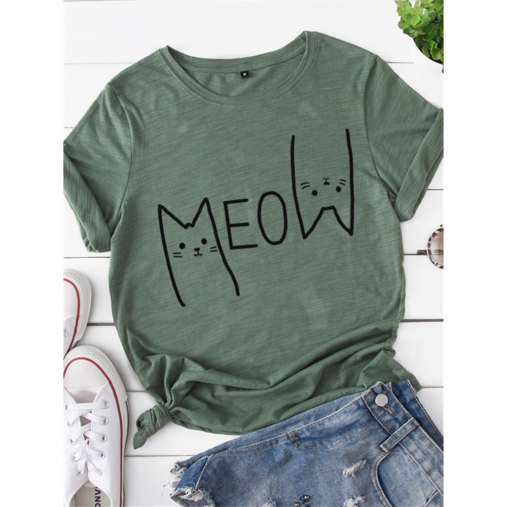 Lovely Meow Cats Graphic T Shirt