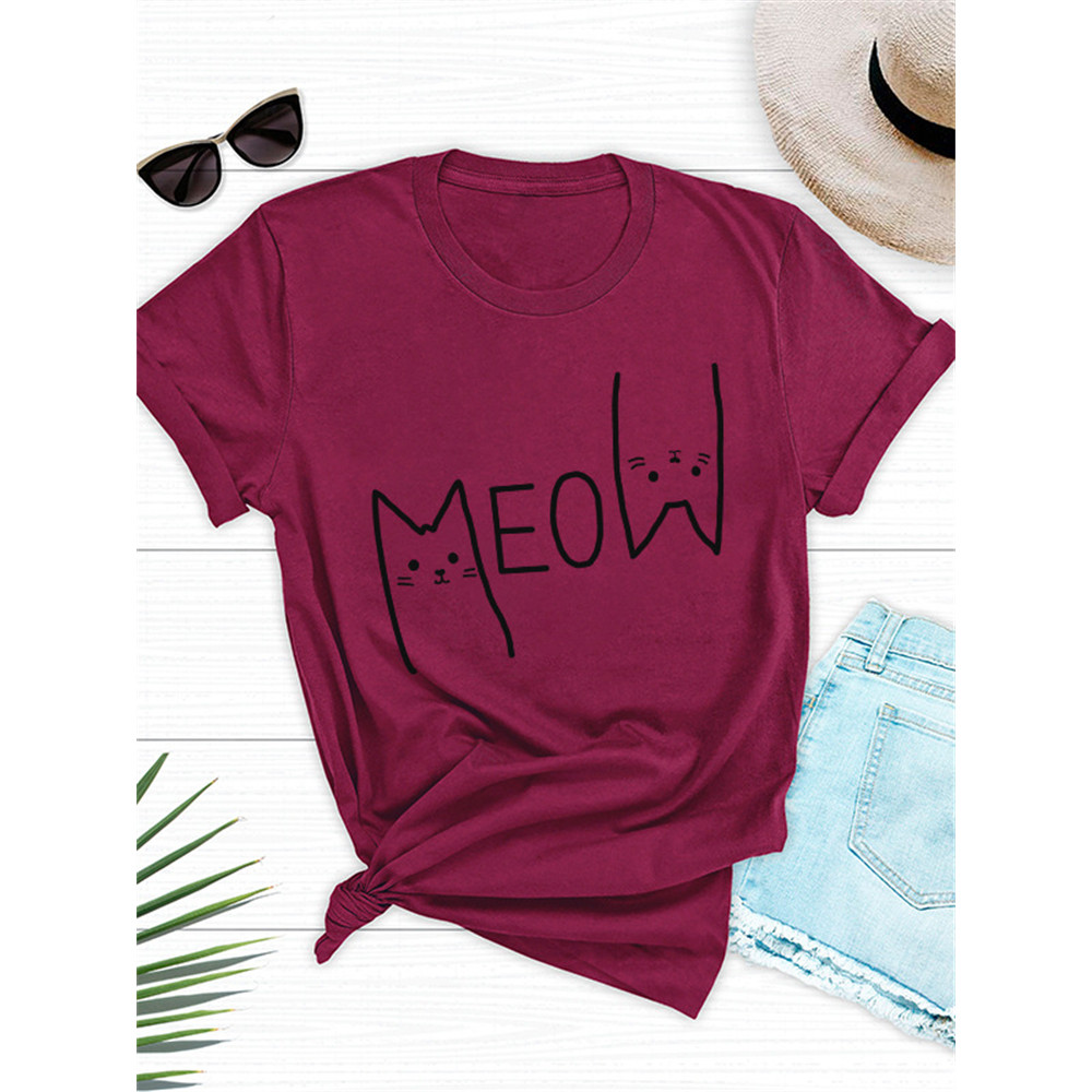 Lovely Meow Cats Graphic T Shirt