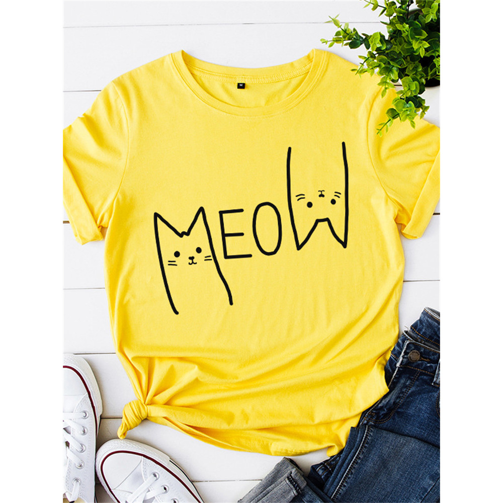 Lovely Meow Cats Graphic T Shirt
