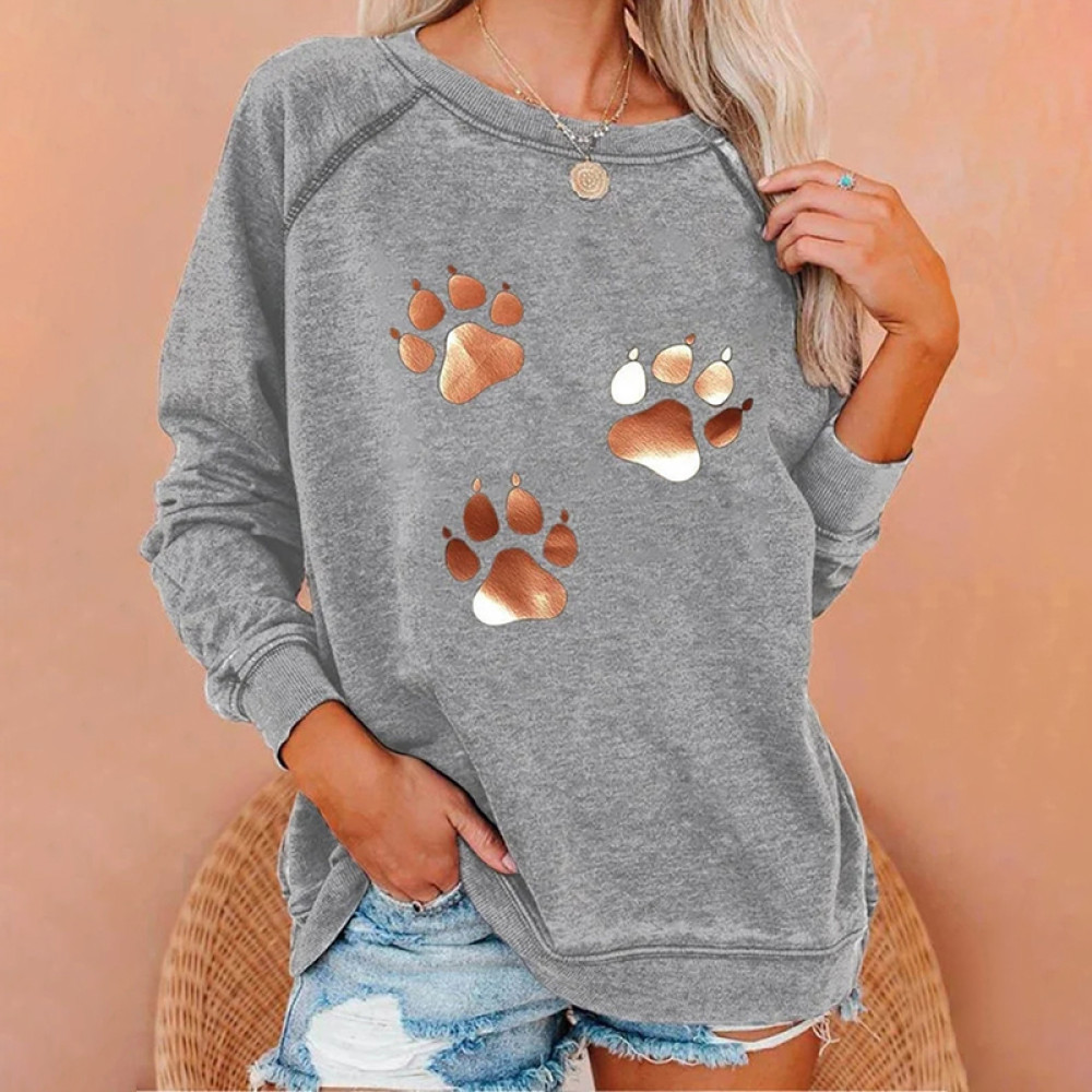Paw Print Casual Sweatshirt