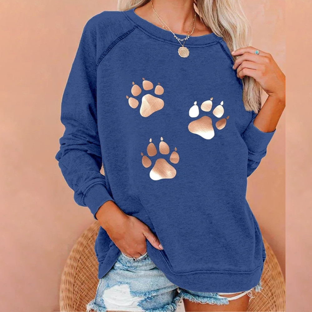 Paw Print Casual Sweatshirt