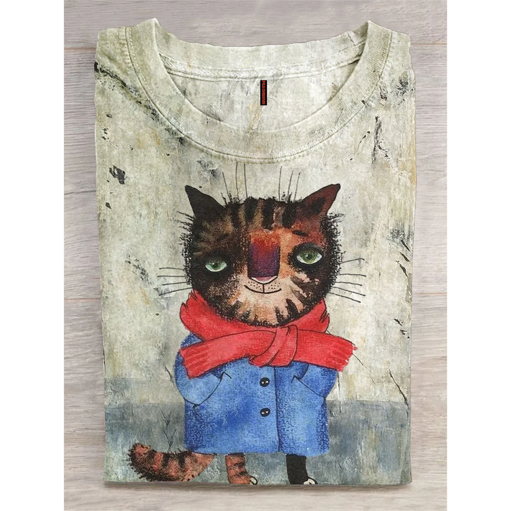 PeachBruh Cute Cat Art T-shirt