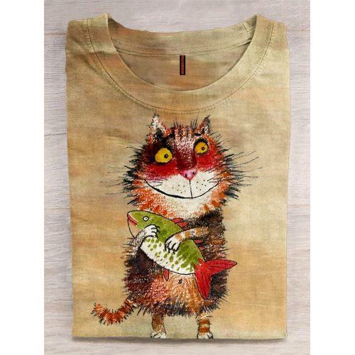 PeachBruh Lovely Cat Art Print T-shirt