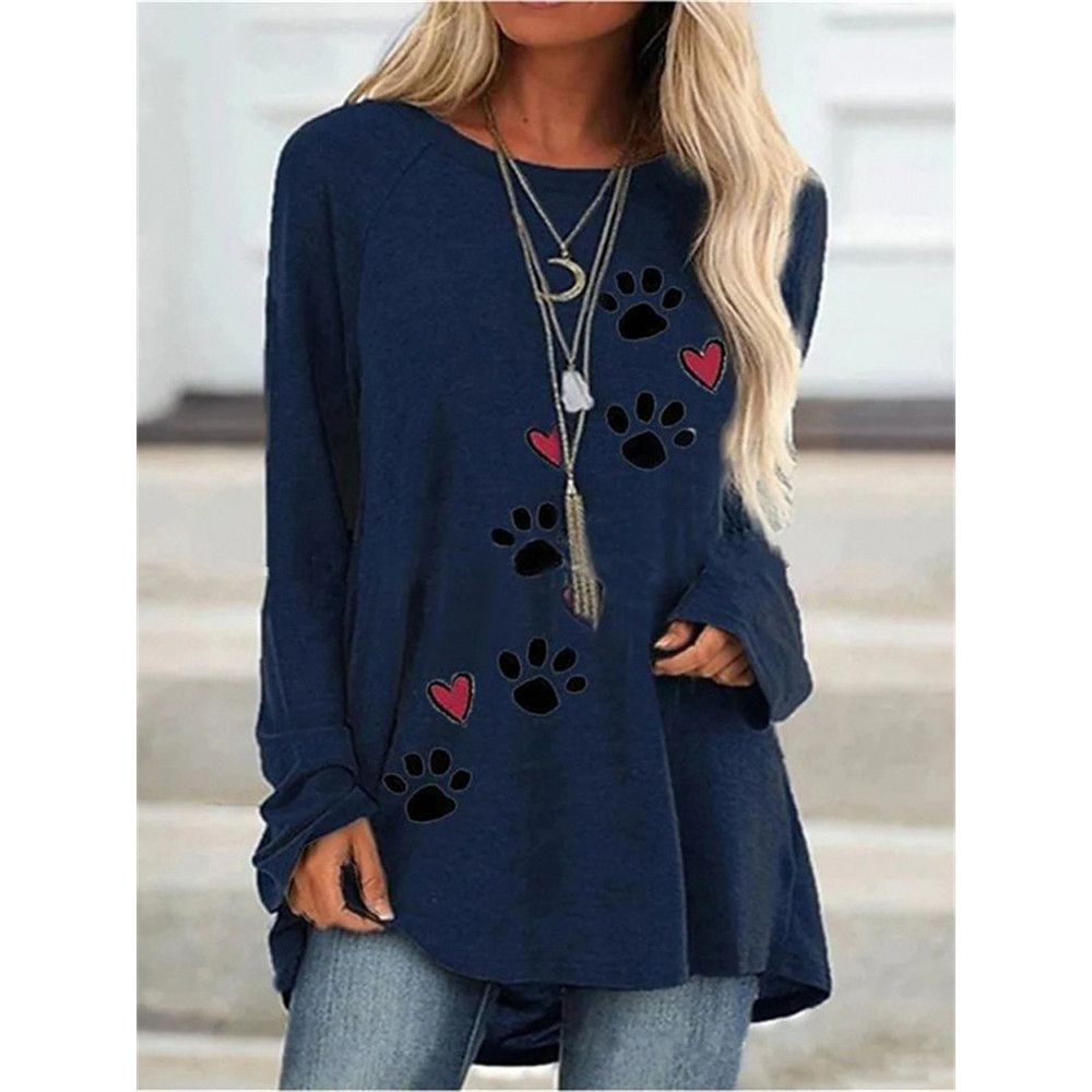 Pets Lover Hearts & Paws A Line T Shirt