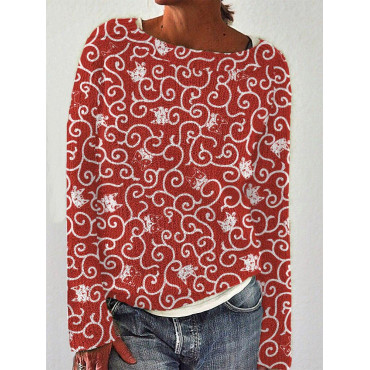 Sleepy Cat Faces and Swirly Scrolls Japanese Art Cotton Cozy Sweater