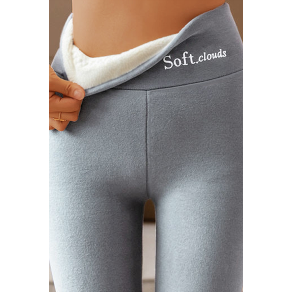 Solid Fleece High Waist Skinny Leggings
