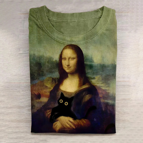 The Smiling Clack Cat Painting Creative Design T-Shirt