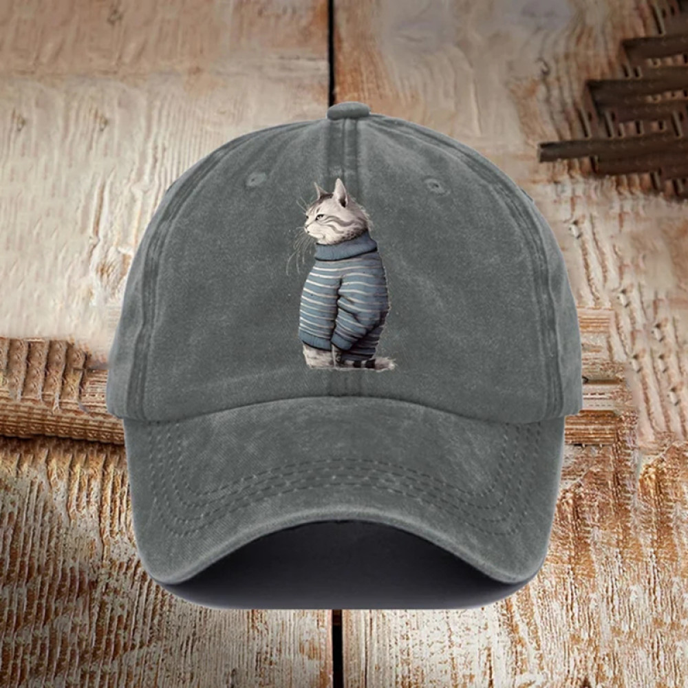 Unisex Winter Funny Cute Wonderland Clothing Cat Print Hat