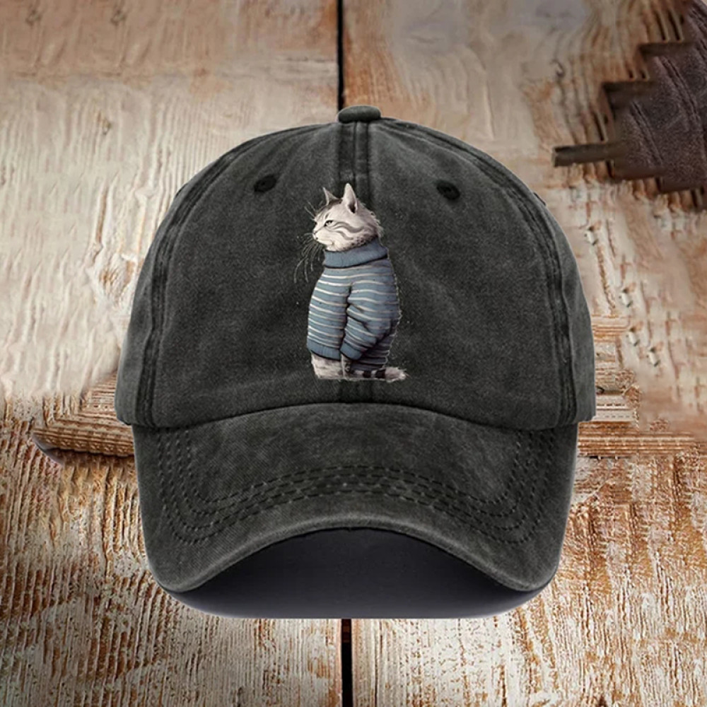 Unisex Winter Funny Cute Wonderland Clothing Cat Print Hat