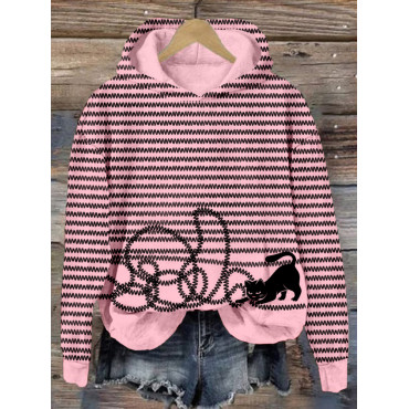 Unravel The Cat Funny Pattern Comfy Hoodie