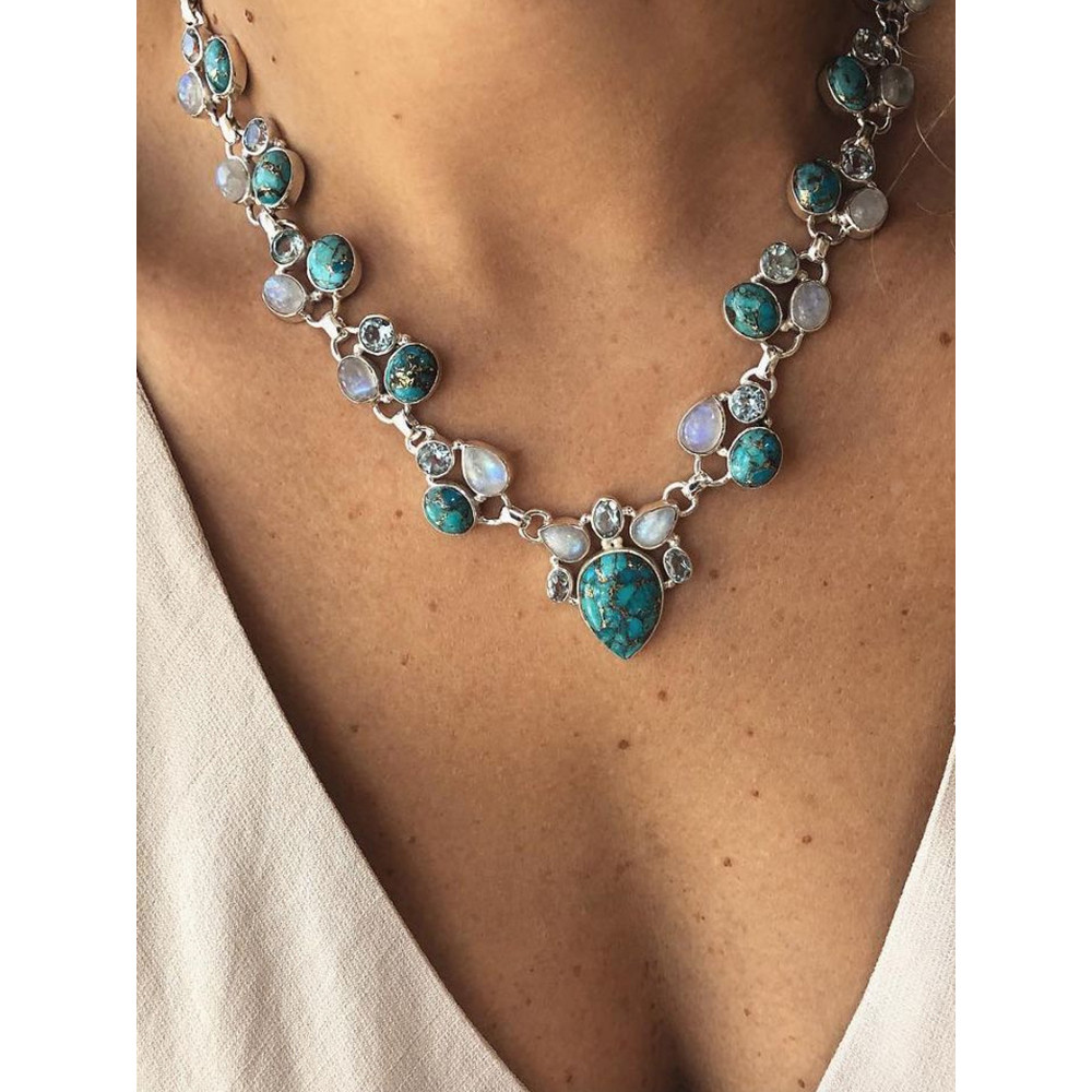 Vintage Boho Flower Necklace