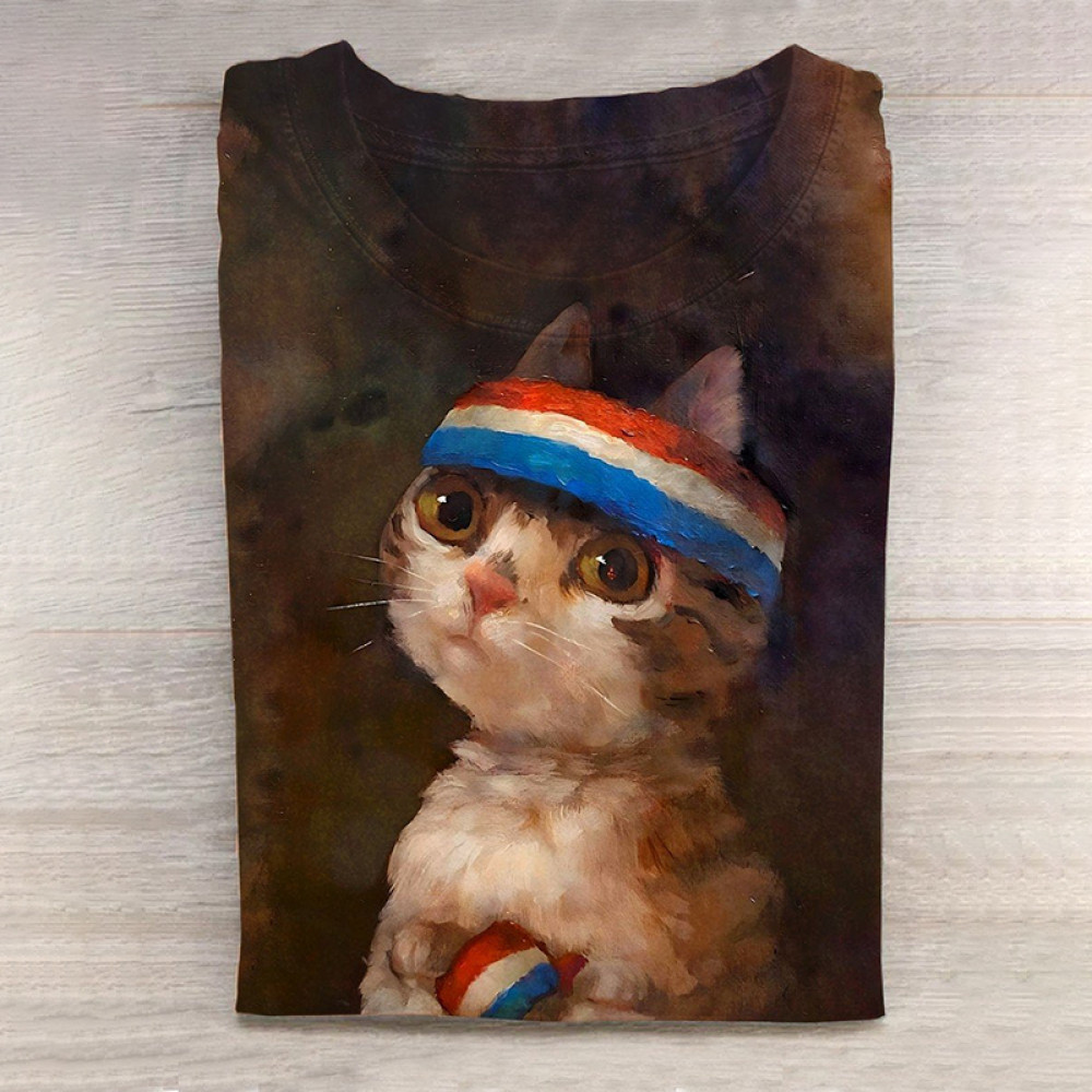 Vintage Cat Art Print Long Sleeve T-Shirt
