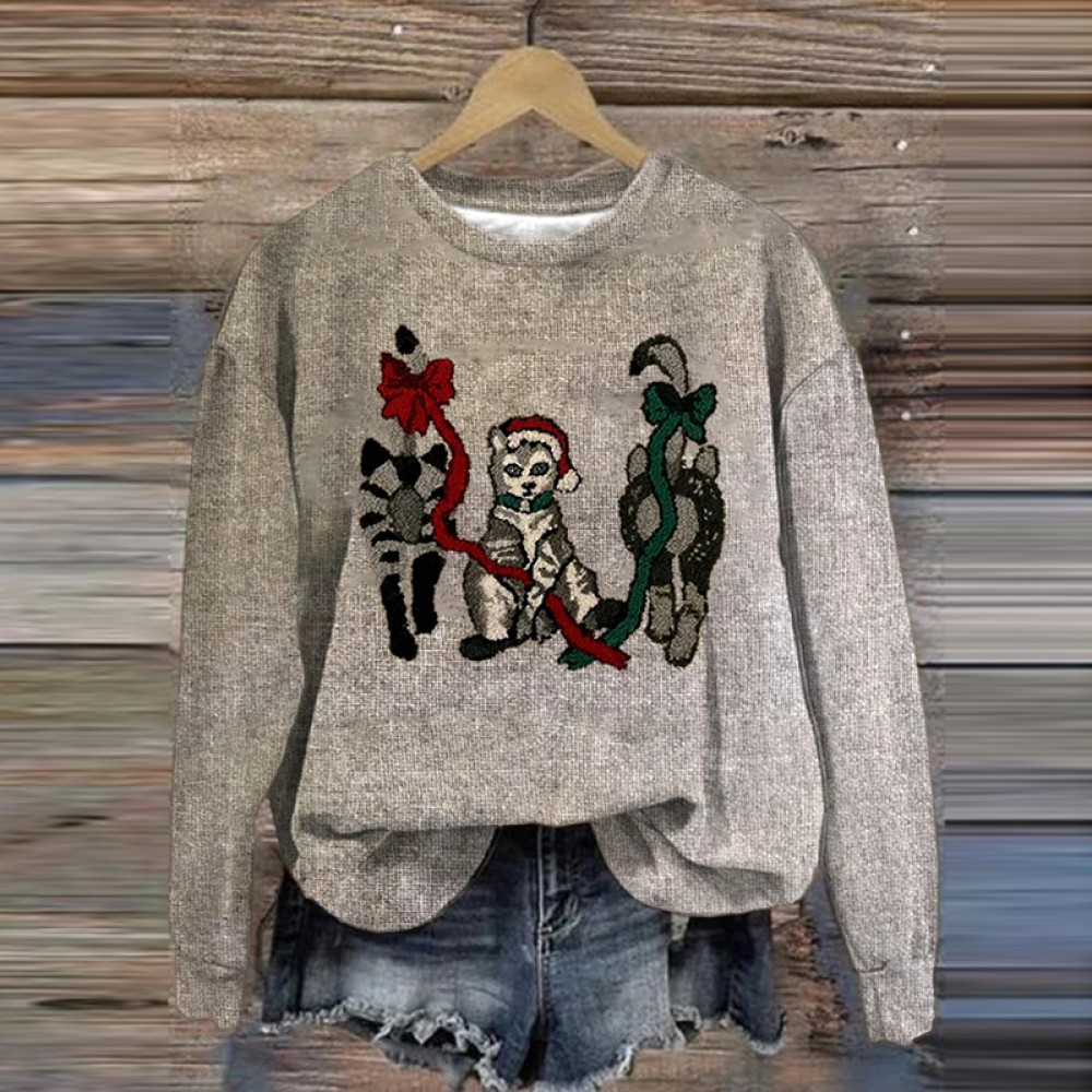 Women's Animal Print Long Sleeve Sweatshirt