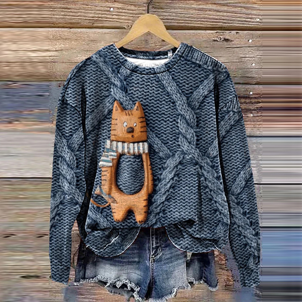 Women's Cute Animal Print Casual Sweatshirt