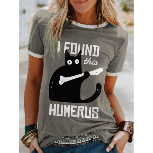 Black Cat I Found This Humerus T Shirt
