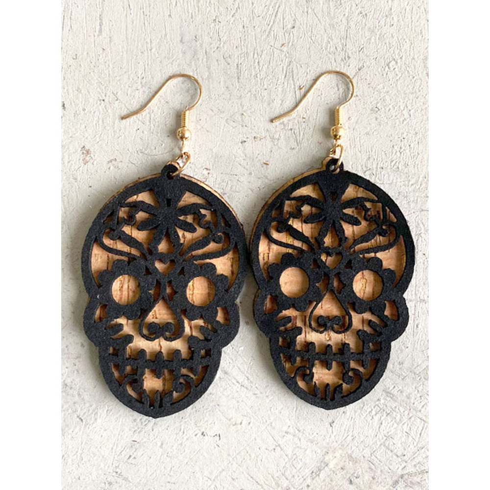 Casual Three-Dimensional Stitching Skull Earrings