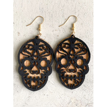 Casual Three-Dimensional Stitching Skull Earrings