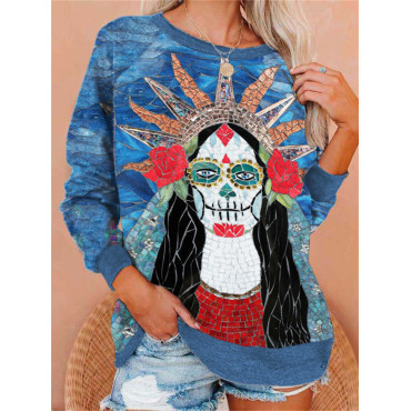 Day Of The Dead Dressed Woman Glass Art Sweatshirt