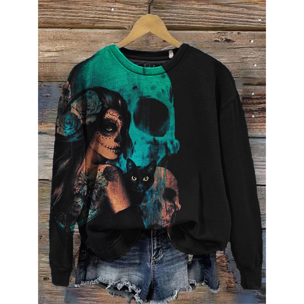 Day Of The Dead Elegant Art Cozy Sweatshirt