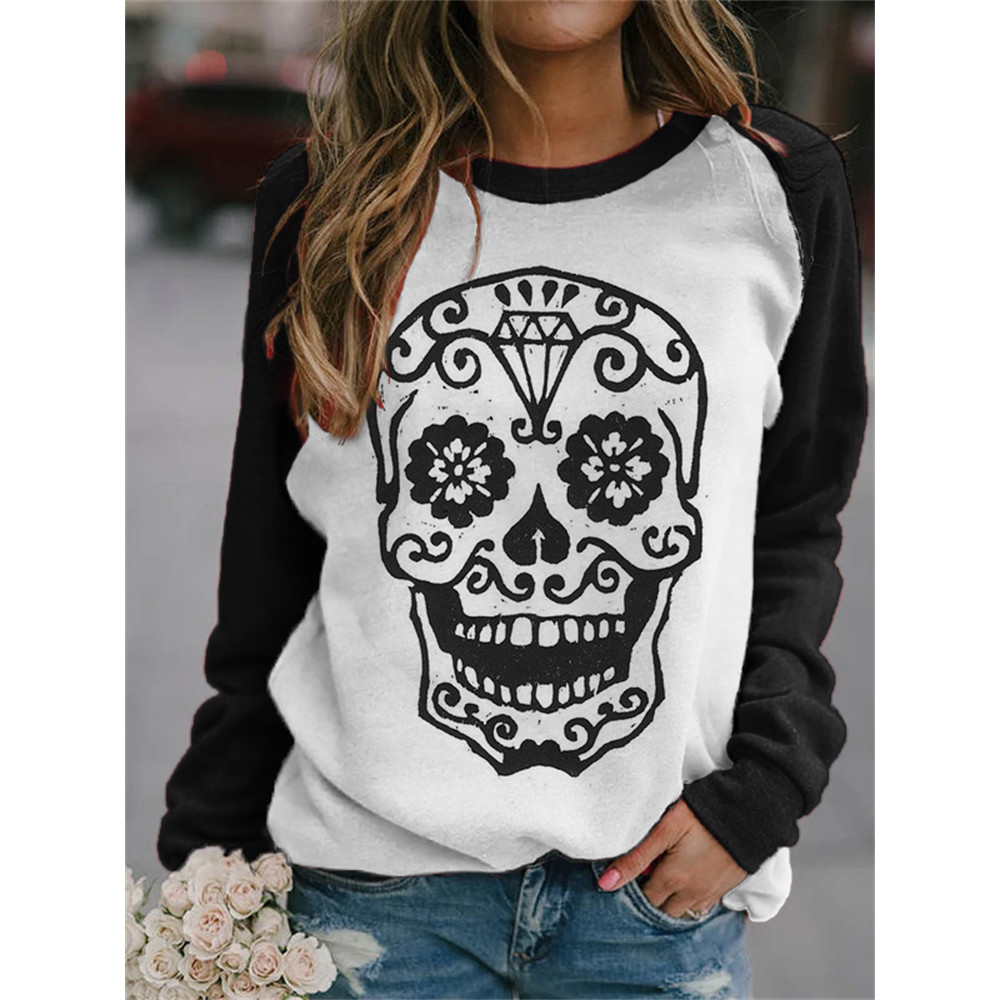 Day Of The Dead Gem Skull Crew Neck Sweatshirt