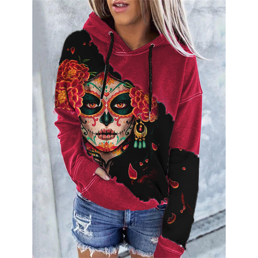 Day Of The Dead Lady Tie Dye Hoodie