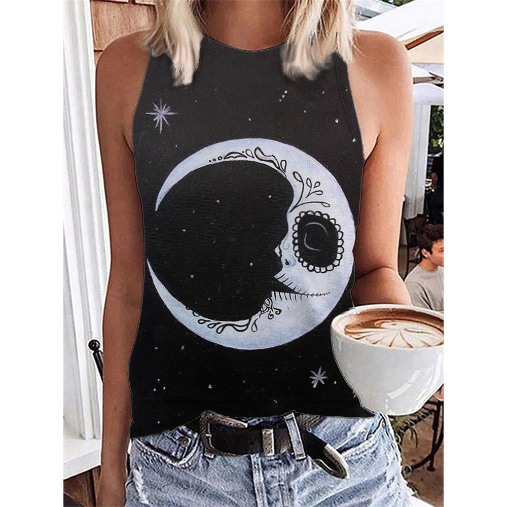 Day Of The Dead Moon Art Tank Top