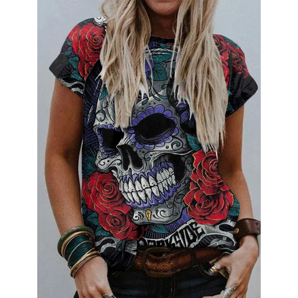 Day Of The Dead Skull Casual T-Shirt