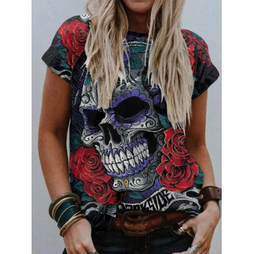 Day Of The Dead Skull Casual T-Shirt