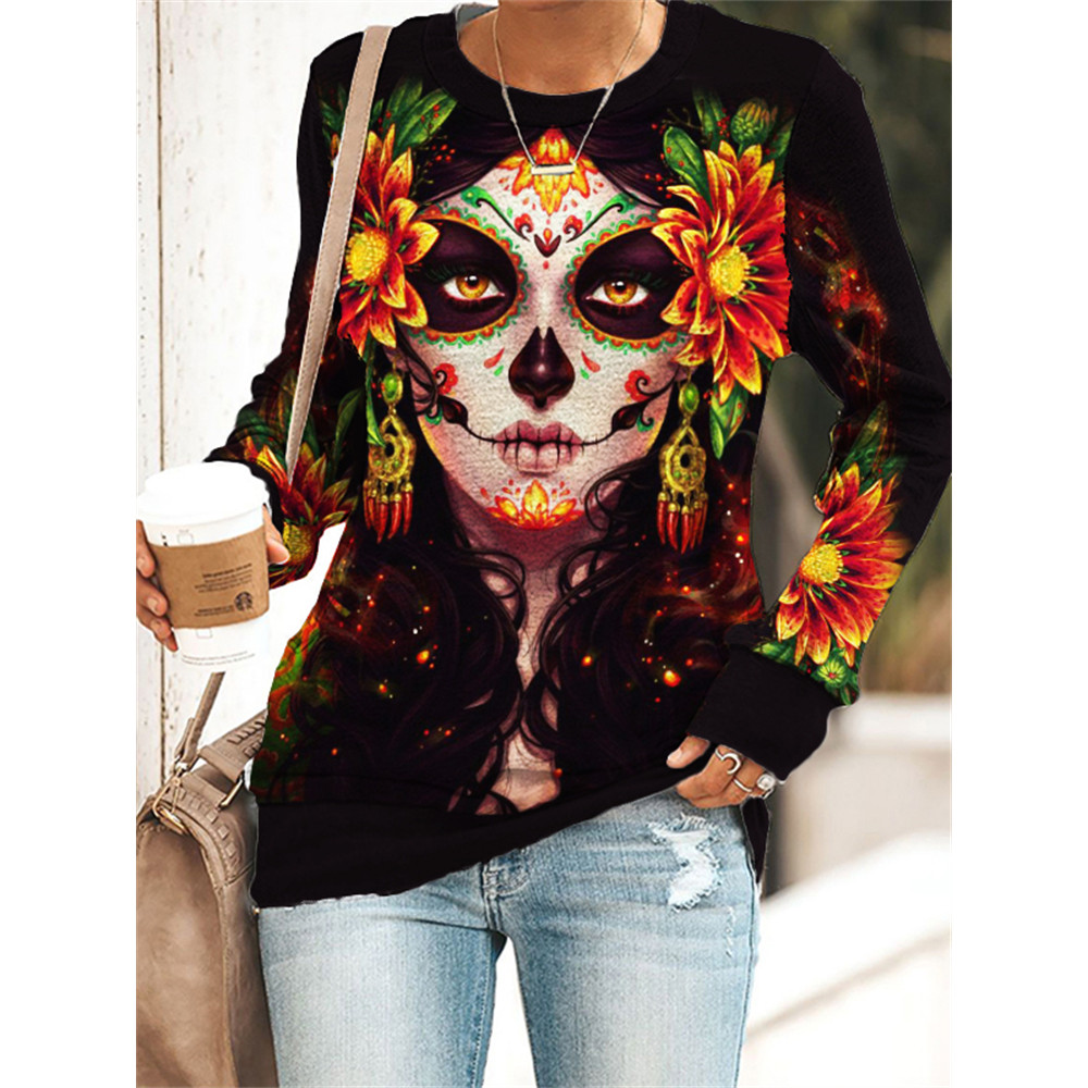 Day Of The Dead Sugar Skull Crew Neck Sweatshirt