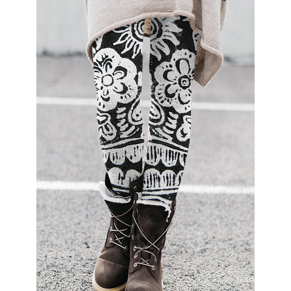Day Of The Dead Sugar Skull Inspired Leggings
