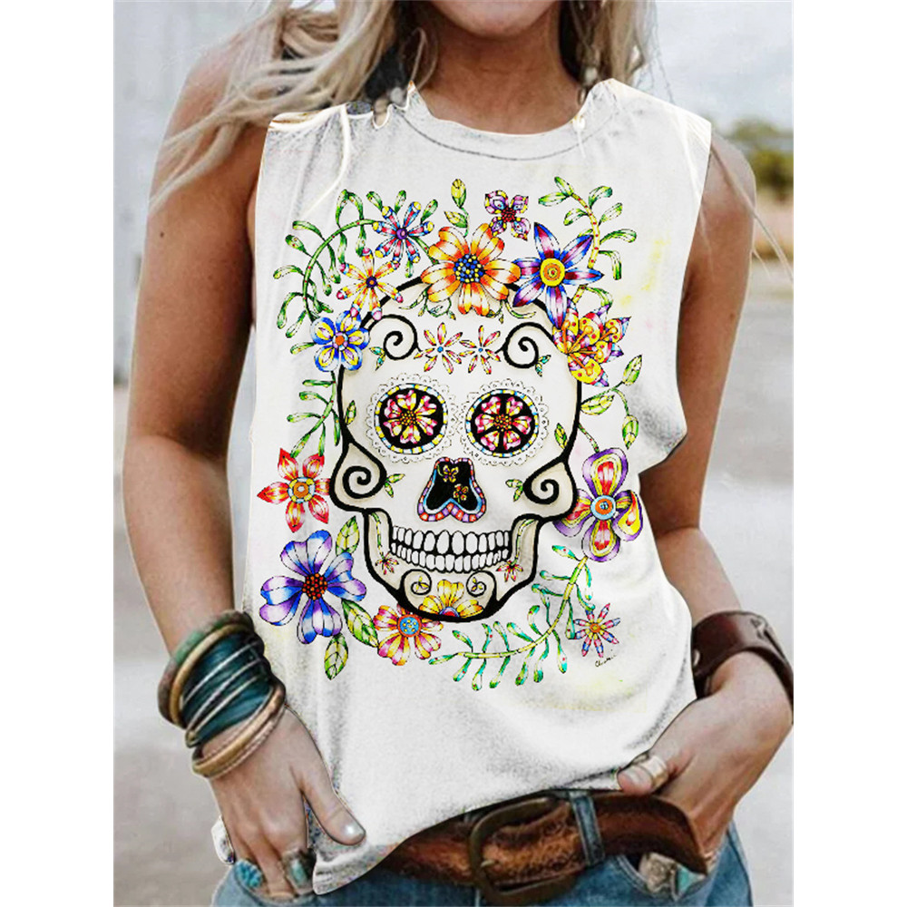 Day Of The Dead Sugar Skull Tank Top
