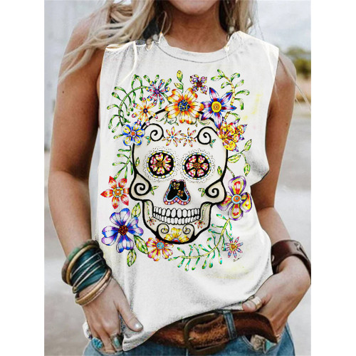 Day Of The Dead Sugar Skull Tank Top