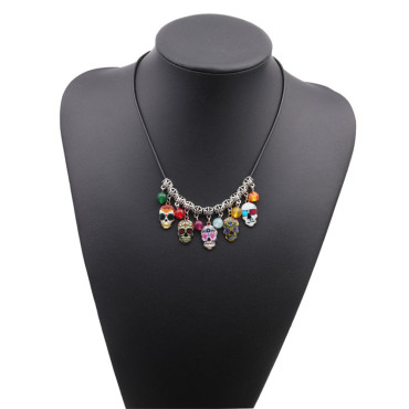 Day Of The Dead Sugar Skulls Beaded Necklace