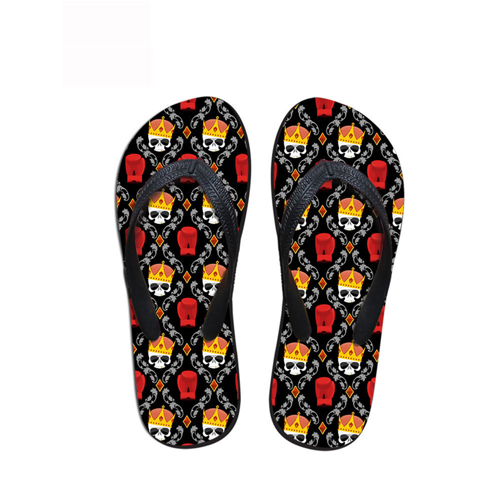 Fashion Skull Print Beach Flip Flops