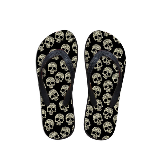 Fashion Skull Print Beach Flip Flops