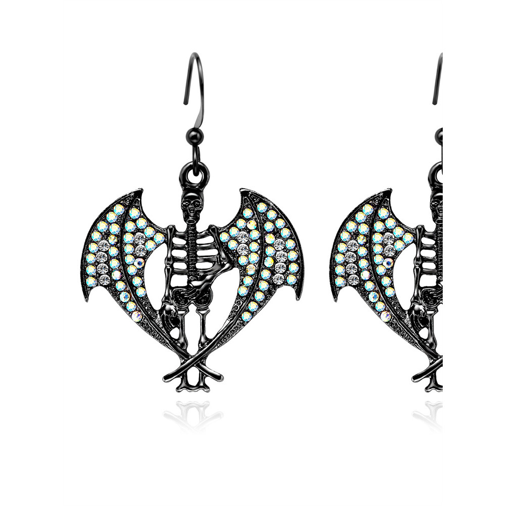 Halloween Bat Skull Hand Spooky Dangles Earrings