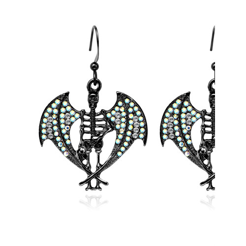 Halloween Bat Skull Hand Spooky Dangles Earrings