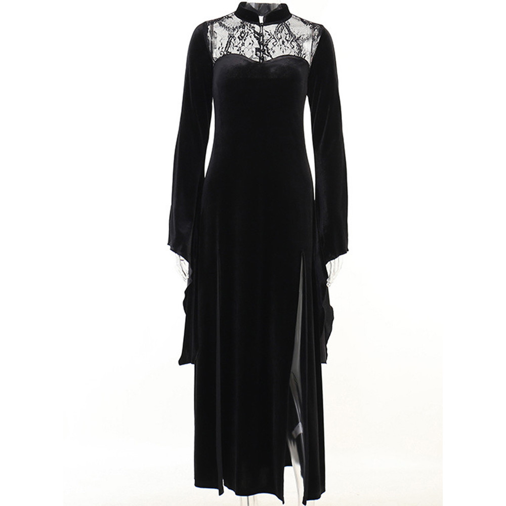 Halloween Gothic Lace Stitching Sexy Dress
