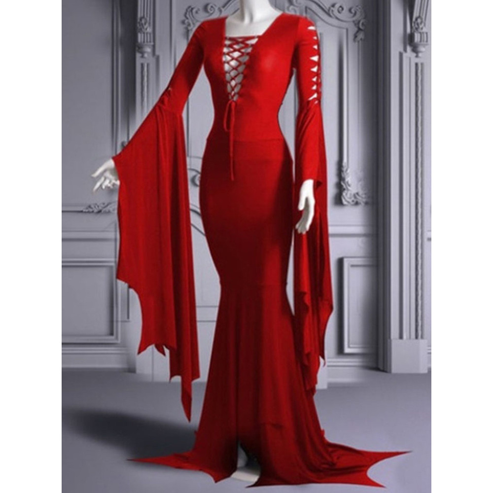 Halloween Gothic V-Neck Sexy Dress