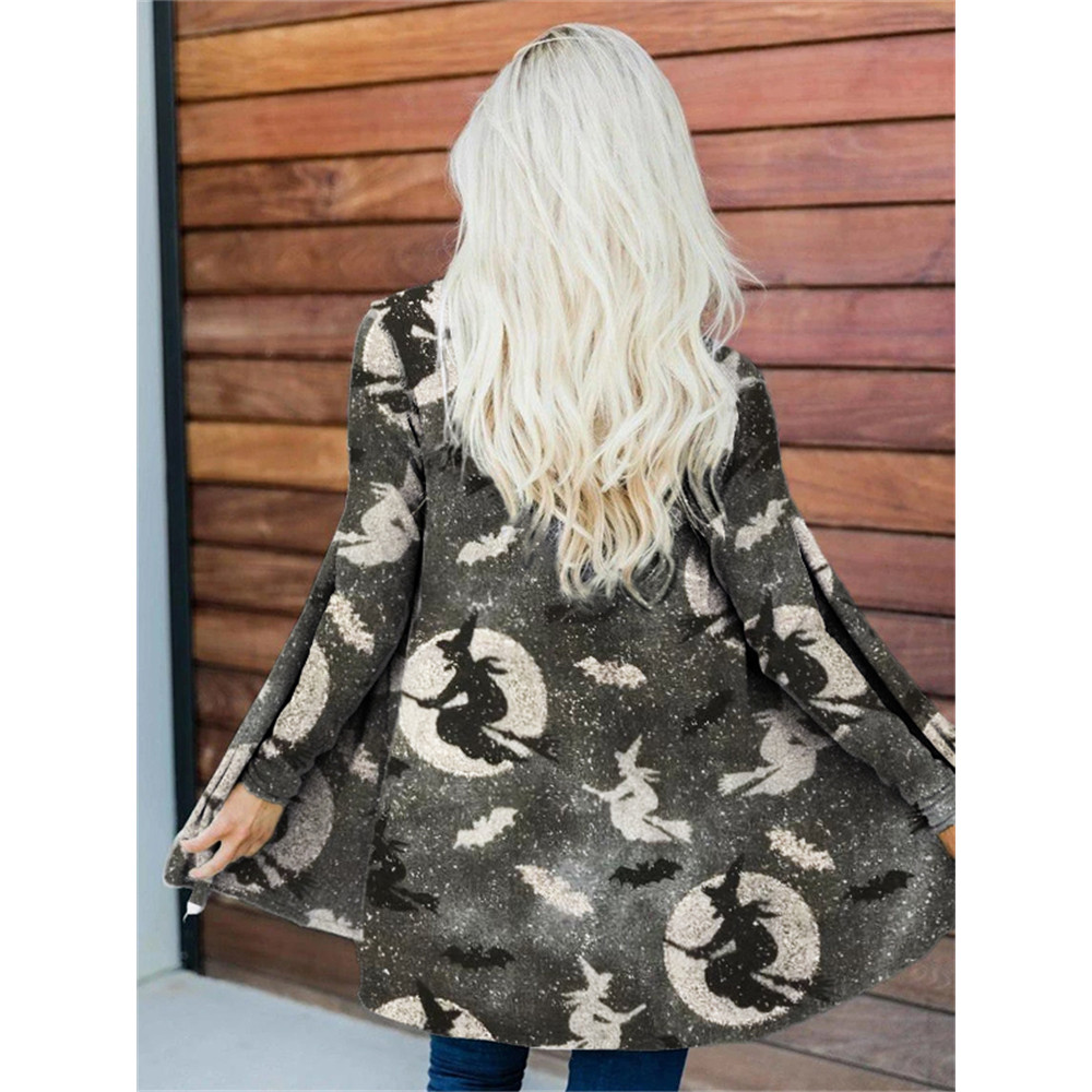 Halloween Night Witches Pattern Comfy Cardigan