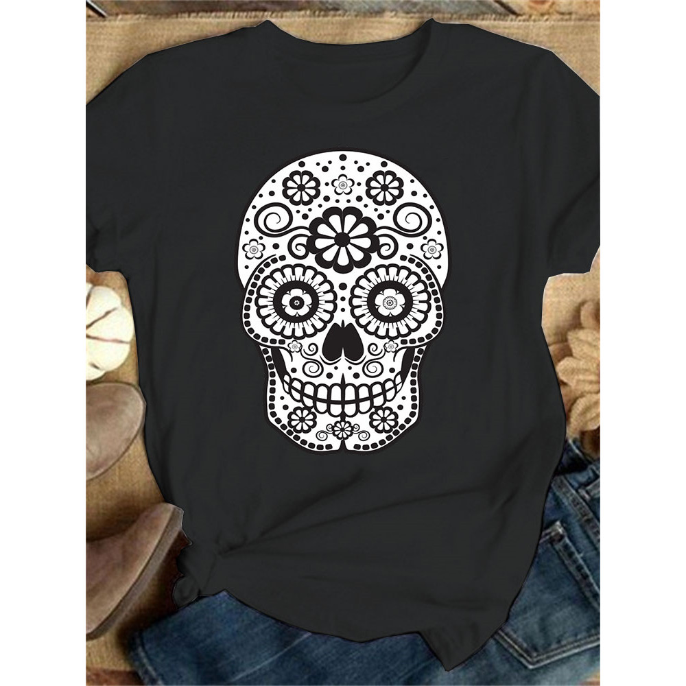 Lovely EW People Cat Print T Shirt