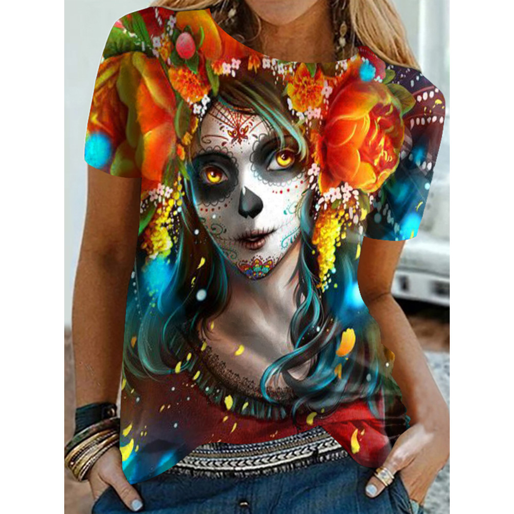 Marigold Queen Of Death Print T-Shirt