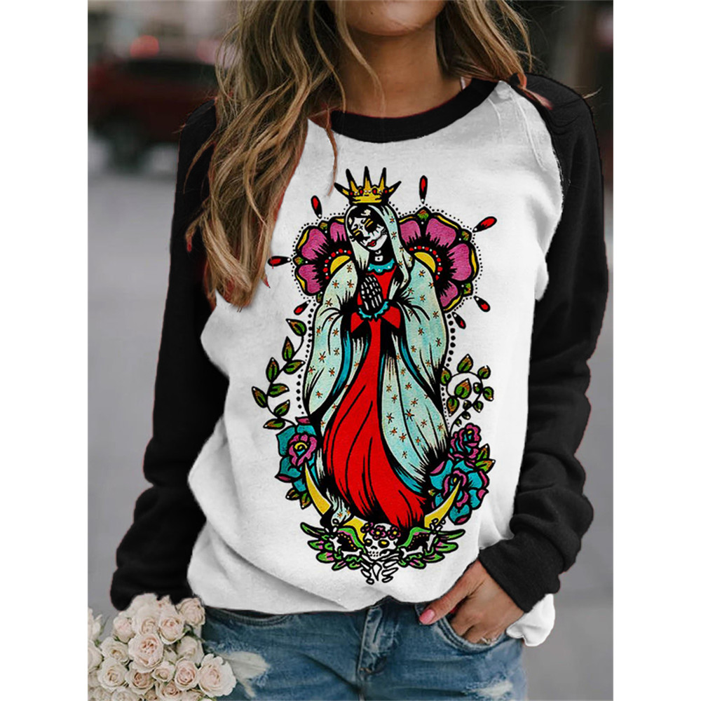 Our Lady of Guadalupe Sugar Skull Art Sweatshirt