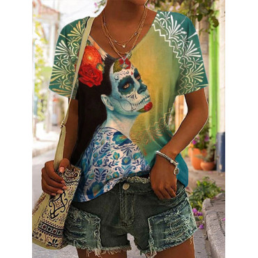 Queen of the Dead Print Short Sleeve T-Shirt