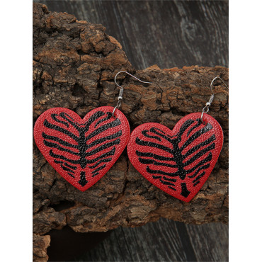 Skeleton Inspired Heart Pendant Earrings
