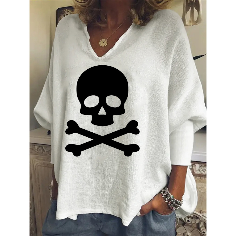 Skull Print Oversize Tunic