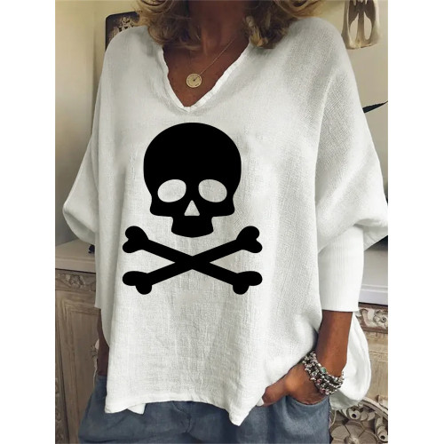 Skull Print Oversize Tunic