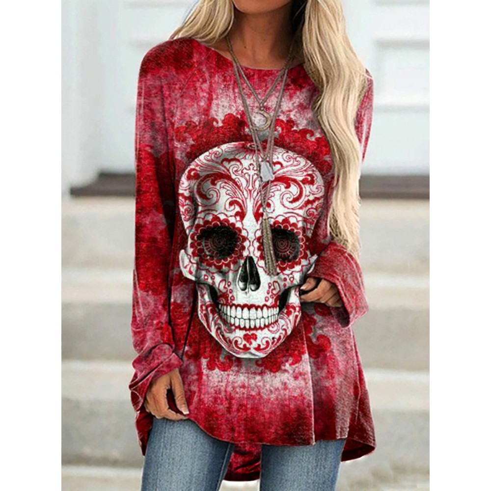 Splattered Skull Crew Neck Tunic