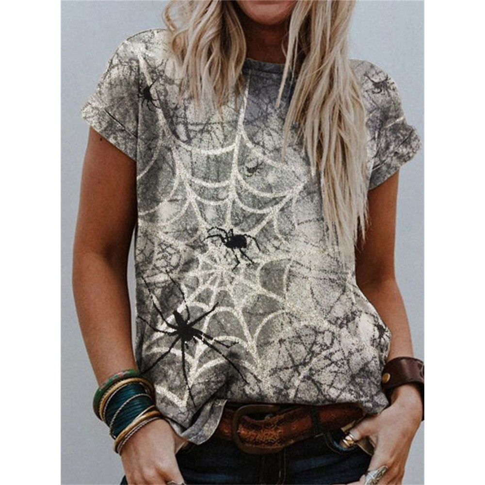 Spooky Spiders & Web Art Graphic T Shirt
